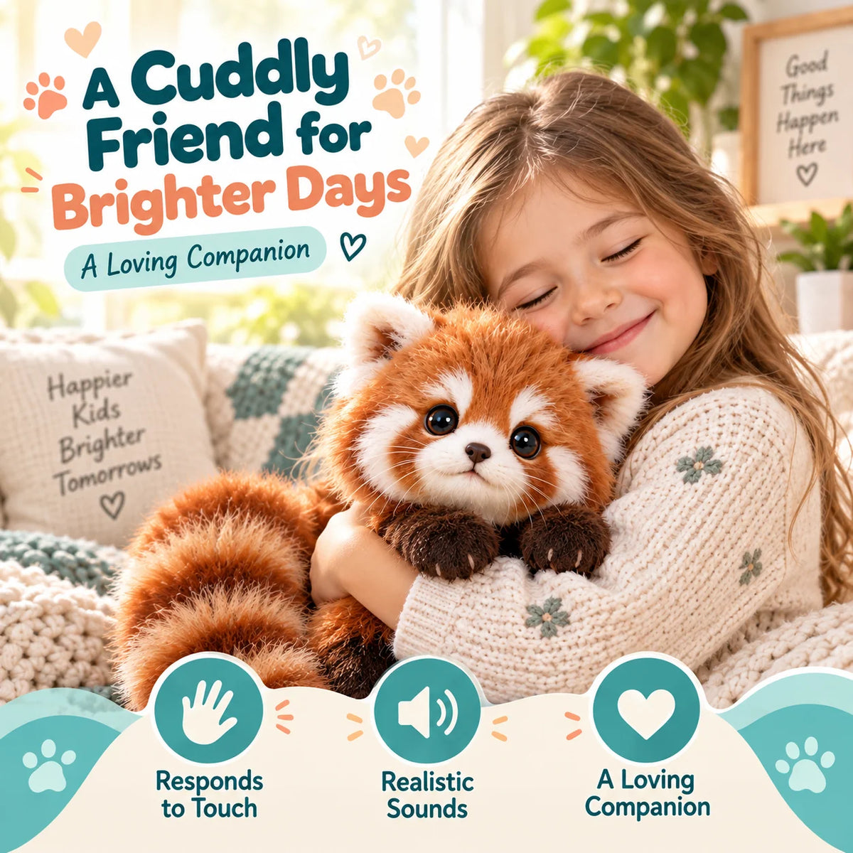 Last Day 49% OFF – 🐾❤️ Cuddlepurr™ Red Panda – Interactive Plush Companion | A Little Friend, A Lot Of Love