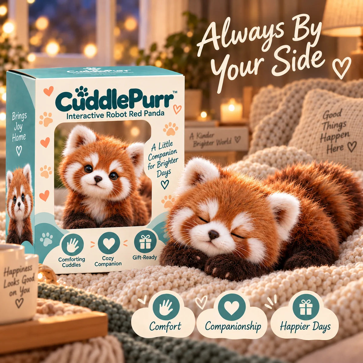 Last Day 49% OFF – 🐾❤️ Cuddlepurr™ Red Panda – Interactive Plush Companion | A Little Friend, A Lot Of Love
