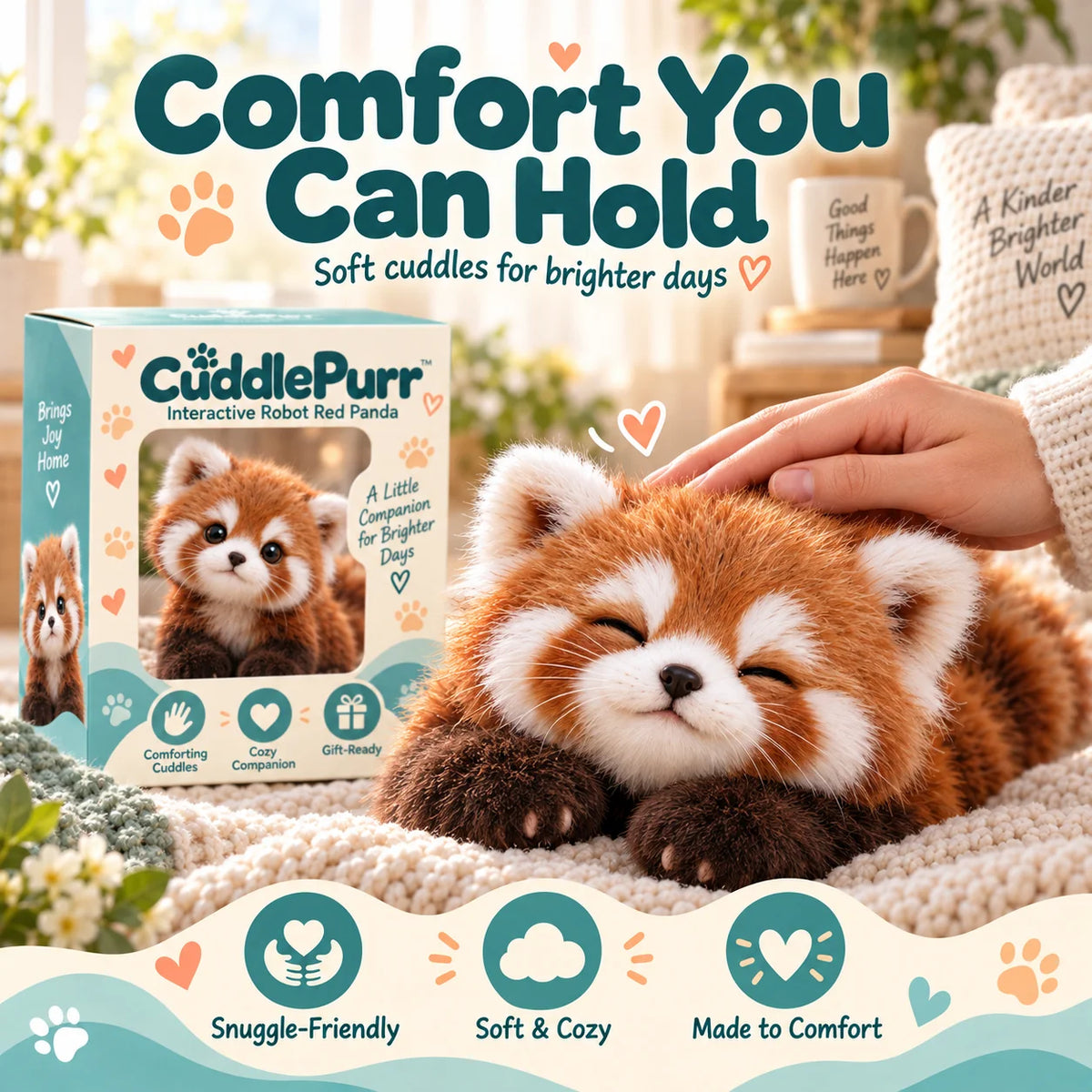 Last Day 49% OFF – 🐾❤️ Cuddlepurr™ Red Panda – Interactive Plush Companion | A Little Friend, A Lot Of Love