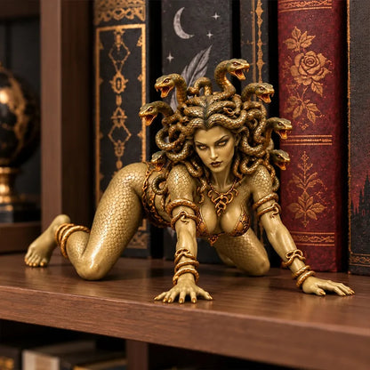 Medusa Goddess Snake Hair Statue, Greek Mythology Gothic Desk Ornament