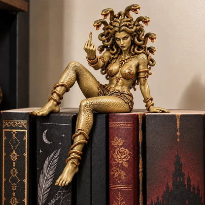 Medusa Goddess Snake Hair Statue, Greek Mythology Gothic Desk Ornament