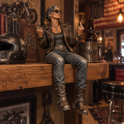 🏍️ Old Biker Soul | Women Ride Too Shelf-Sitter Figurine Collection