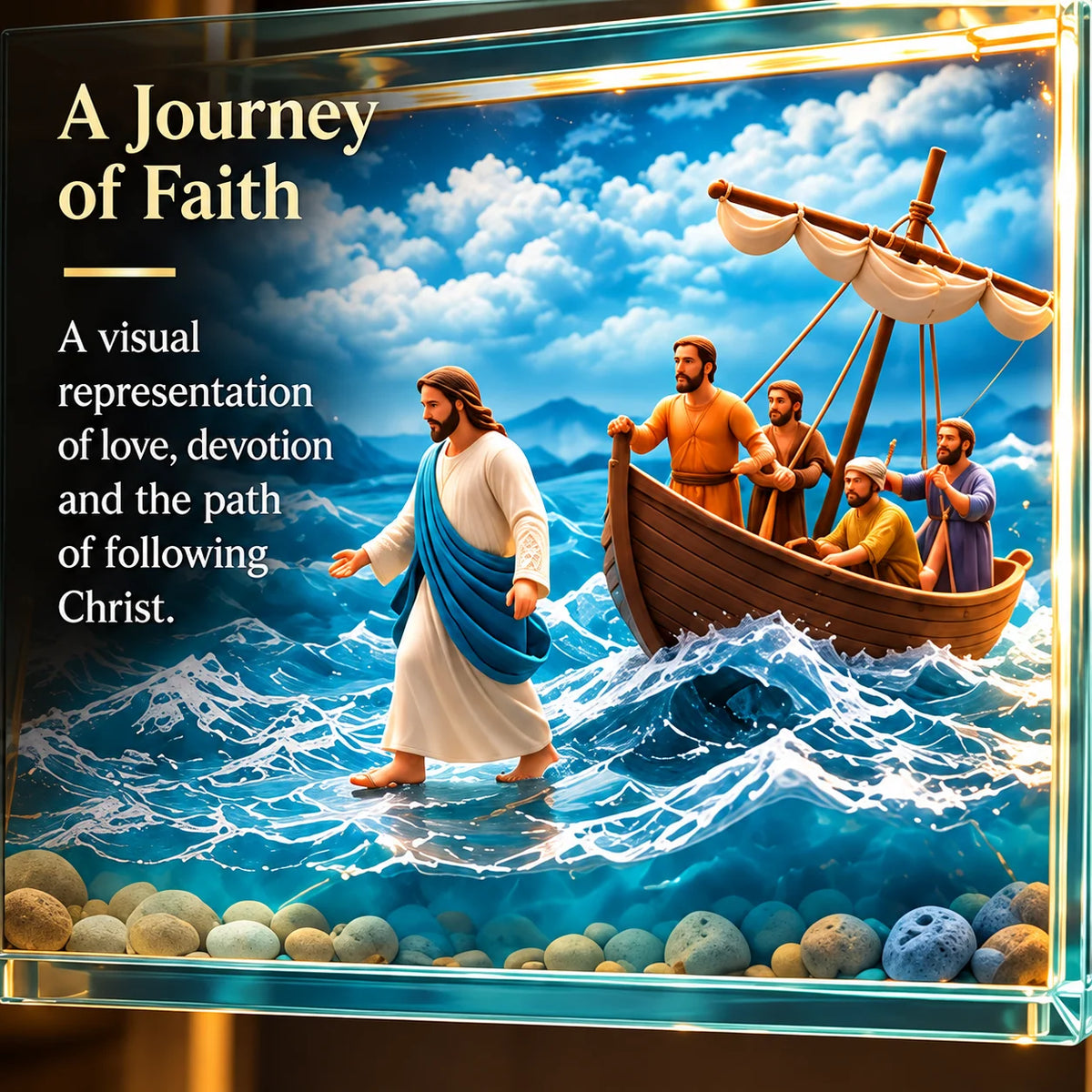 🙏✝️ The Story of Jesus LED Cross Lamp ✨ 6 Biblical Scenes & Meaningful Christian Gift