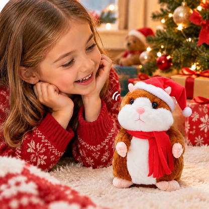 🐹✨Talking Hamster Plush – repeats whatever you say, auto head-shaking, hilarious fun for kids & adults.🎁