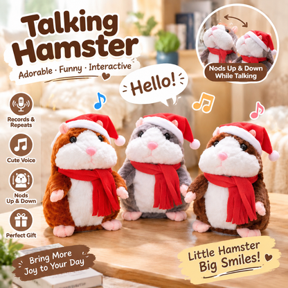🐹✨Talking Hamster Plush – repeats whatever you say, auto head-shaking, hilarious fun for kids & adults.🔥