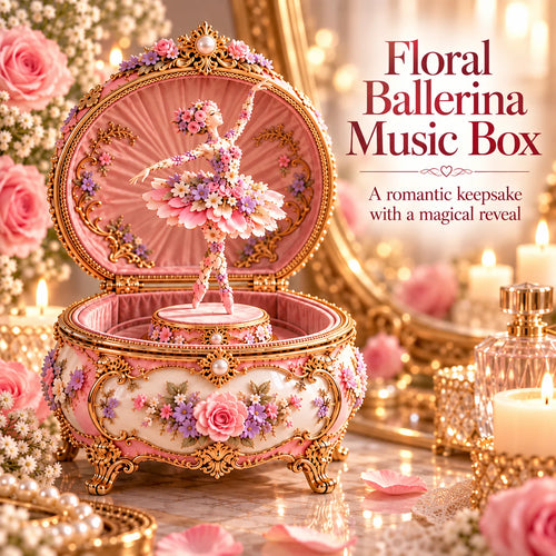 🌸Floral Ballerina Music Box – A Romantic Keepsake With a Magical Butterfly Reveal 🦋