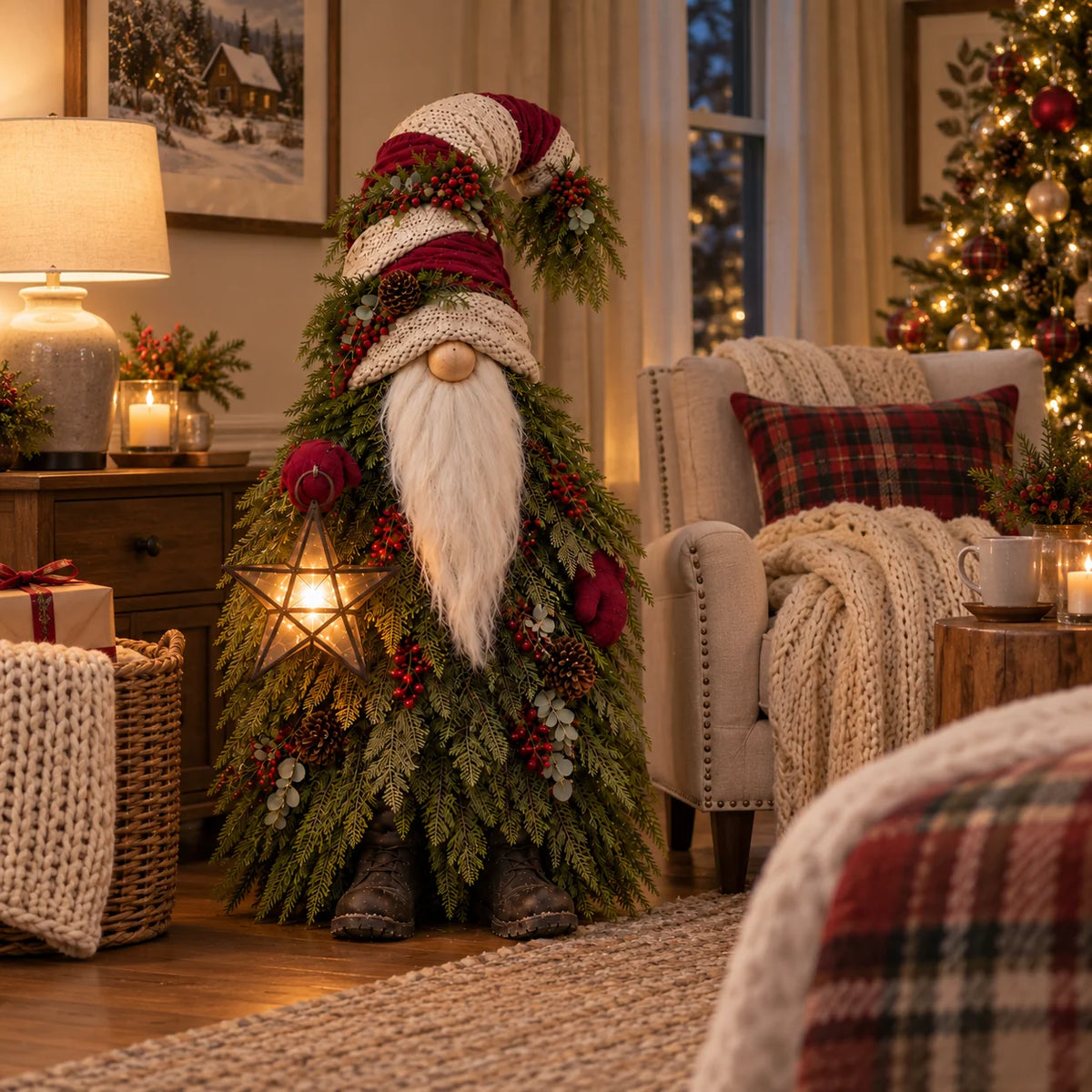 Last Day 49% OFF – Evergreen Star Gnome™ Lighted Christmas Woodland Decor