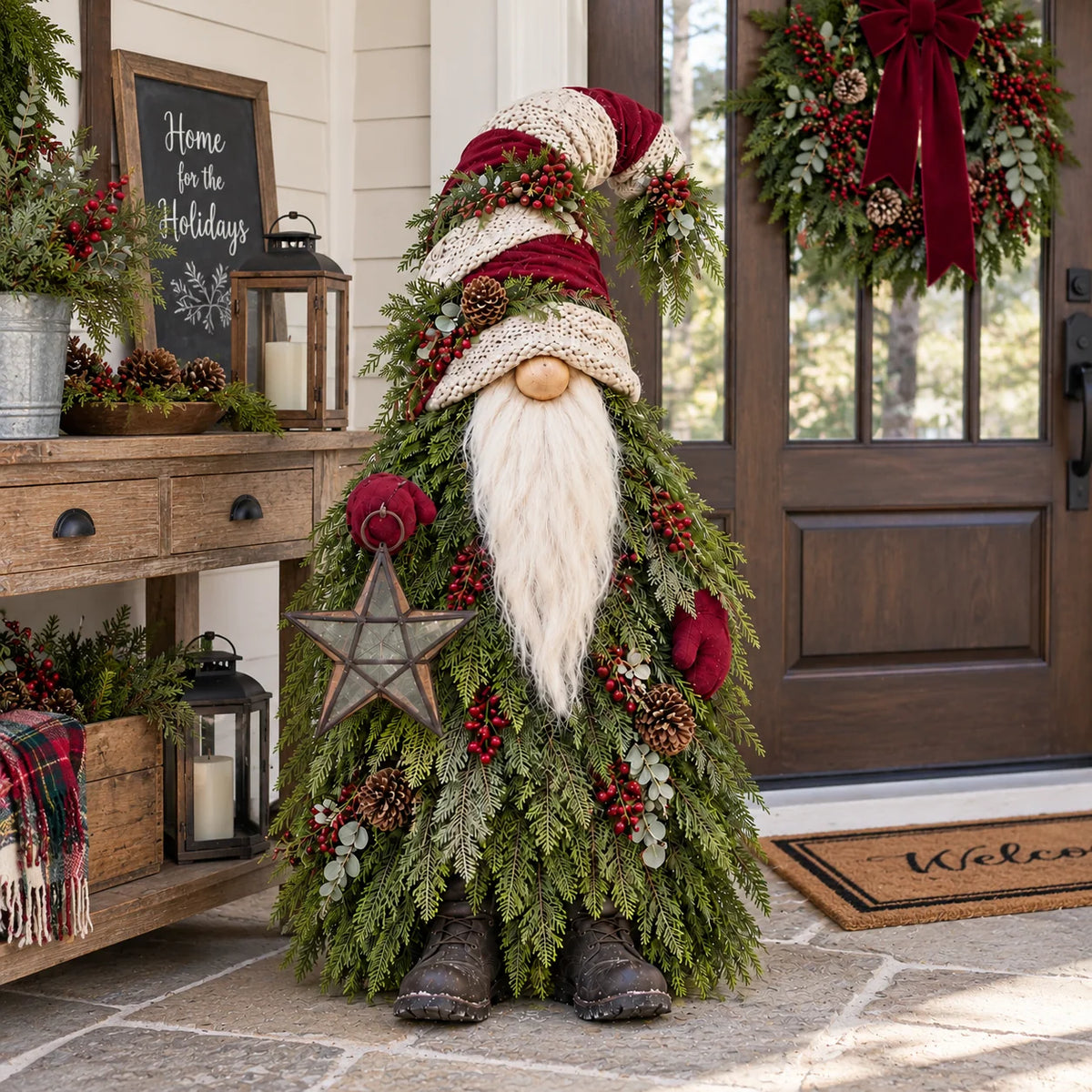Last Day 49% OFF – Evergreen Star Gnome™ Lighted Christmas Woodland Decor