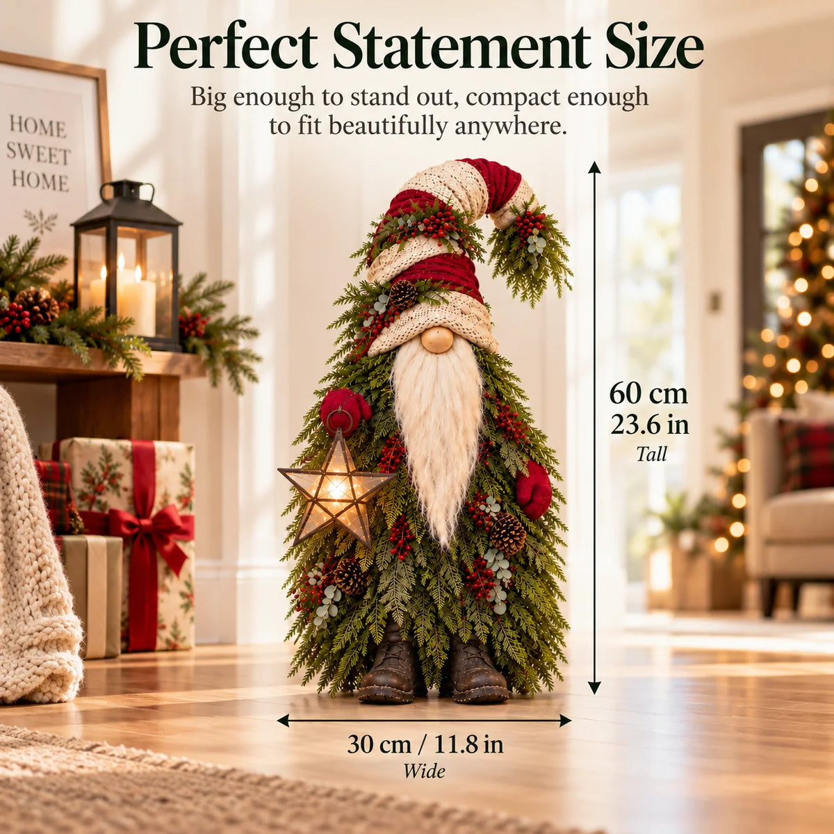 Last Day 49% OFF – Evergreen Star Gnome™ Lighted Christmas Woodland Decor