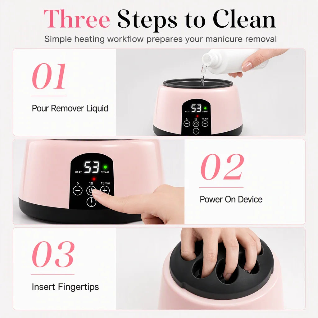 36W Electric Steam Nail Polish Remover Machine Professional Gel Polish and Acrylic Removal Device for Manicures