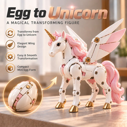 Last Day 49% OFF – 🦄 2-in-1 Transforming Mechanical Unicorn Egg – Winged Fantasy Figure