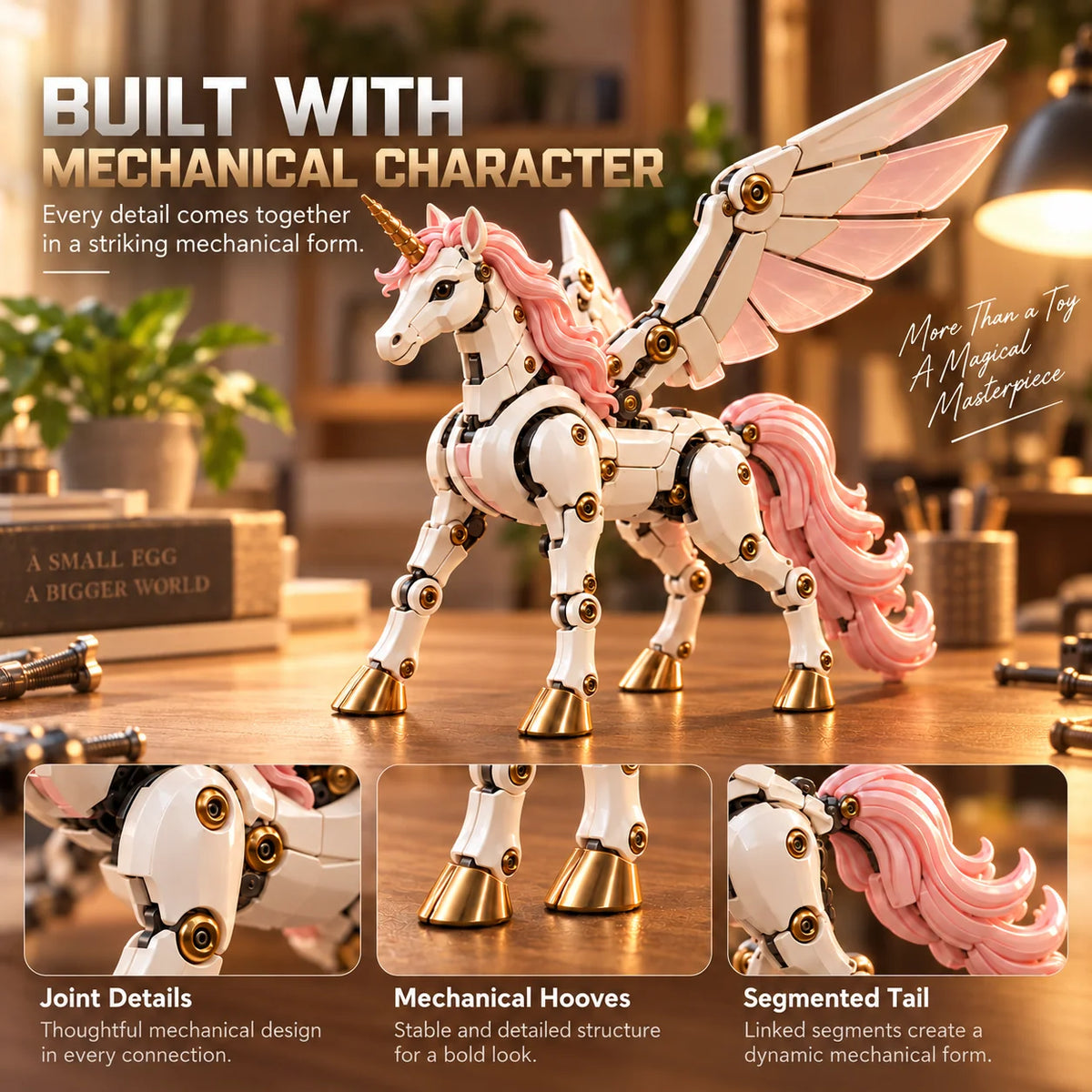 Last Day 49% OFF – 🦄 2-in-1 Transforming Mechanical Unicorn Egg – Winged Fantasy Figure