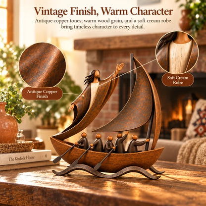 ⛵✨ When Life Gets Stormy, Let Faith Be Your Anchor — Peace in the Storm Sailboat Sculpture ✝️