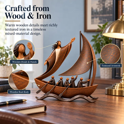 ⛵✨ When Life Gets Stormy, Let Faith Be Your Anchor — Peace in the Storm Sailboat Sculpture ✝️