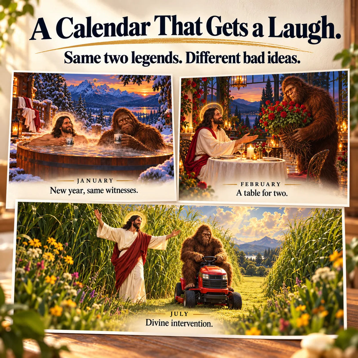📅Funny Jesus and Bigfoot Calendar 2027