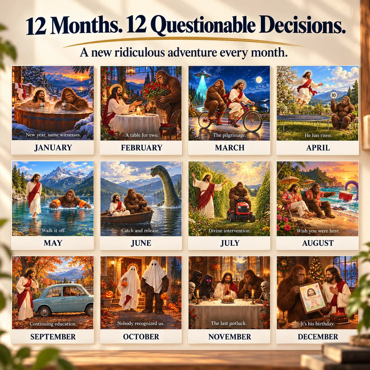 📅Funny Jesus and Bigfoot Calendar 2027