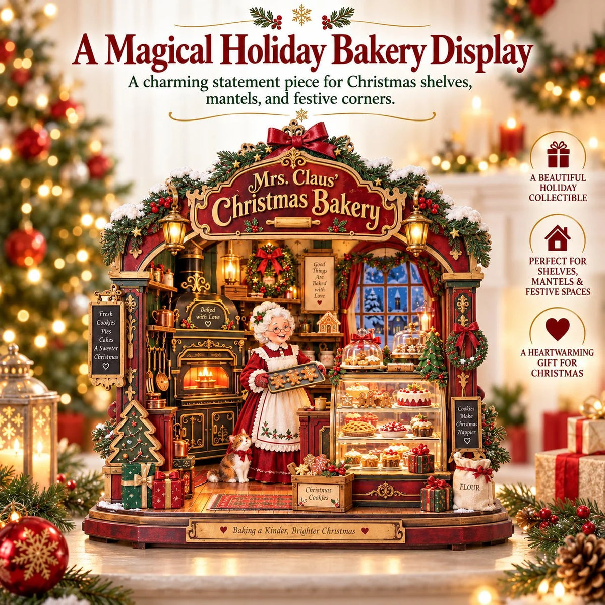 🎄 Mrs. Claus Christmas Bakery DIY Shadow Box Kit