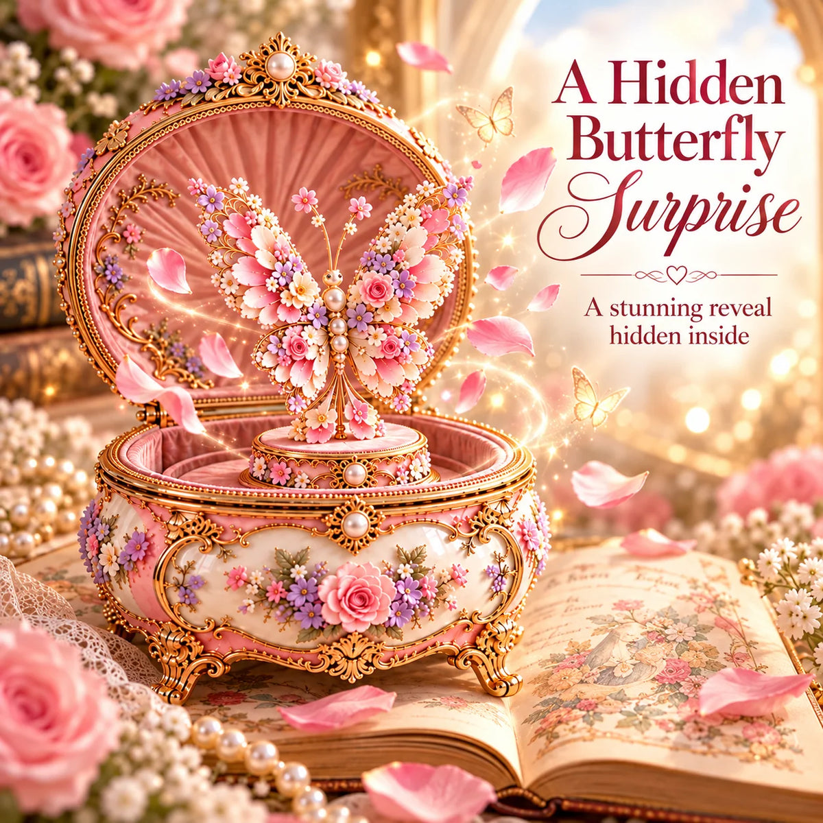 🌸Floral Ballerina Music Box – A Romantic Keepsake With a Magical Butterfly Reveal 🦋
