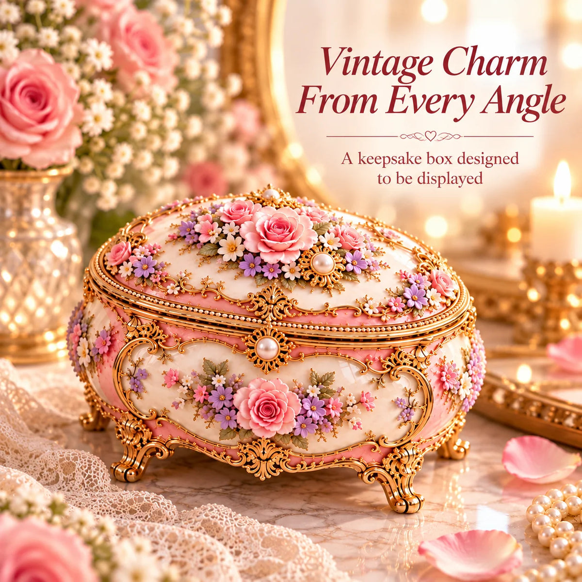 🌸Floral Ballerina Music Box – A Romantic Keepsake With a Magical Butterfly Reveal 🦋