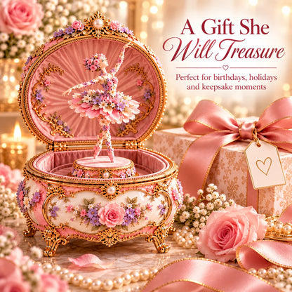 🌸Floral Ballerina Music Box – A Romantic Keepsake With a Magical Butterfly Reveal 🦋