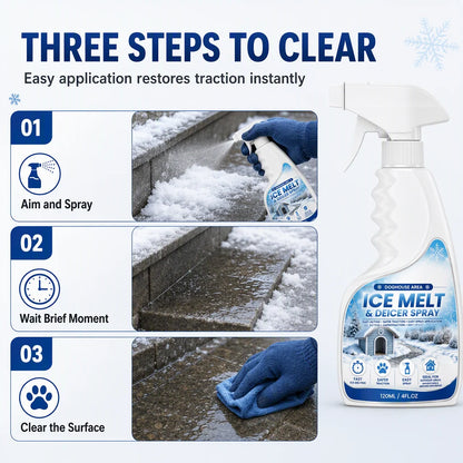 ❄️ Outdoor Ice Melting Spray – Easy Ice & Frost Removal for Steps, Patios & Walkways🍀