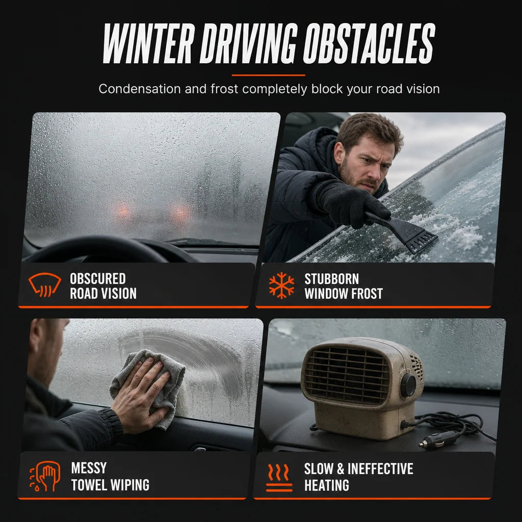 🎁2026 New Arrivals 💥🚗 Rotatable 12v Car Defroster & Defogger Fan