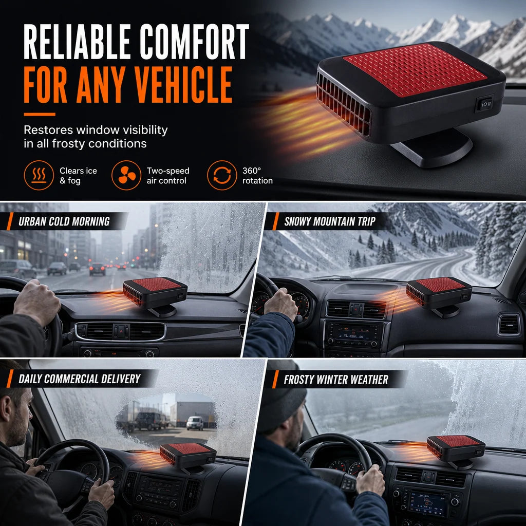🎁2026 New Arrivals 💥🚗 Rotatable 12v Car Defroster & Defogger Fan