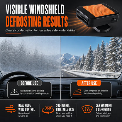 🎁2026 New Arrivals 💥🚗 Rotatable 12v Car Defroster & Defogger Fan