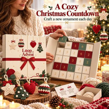 🎄 24-Day Crochet Christmas Advent Calendar– 24 Surprise DIY Ornament Kits to Make & Hang 🧶