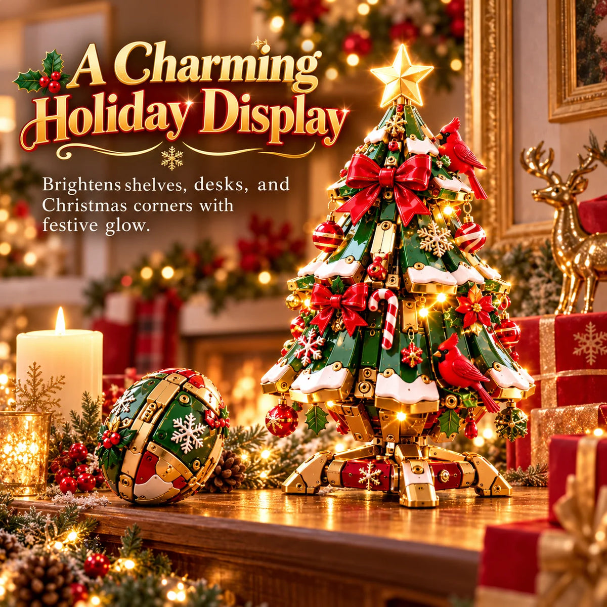 🔥 Last Day 49% Off 🎄Egg-to-christmas Tree™ Magical Transforming Toy – Cardinal Christmas Tree Holiday Gift 🎁