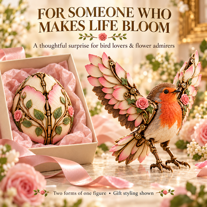 Rosewing Robin – 2-in-1 Rose Egg to Mechanical Bird Transforming Figure🌹🐦