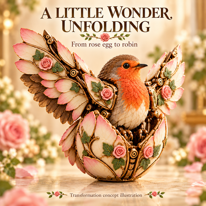 Rosewing Robin – 2-in-1 Rose Egg to Mechanical Bird Transforming Figure🌹🐦