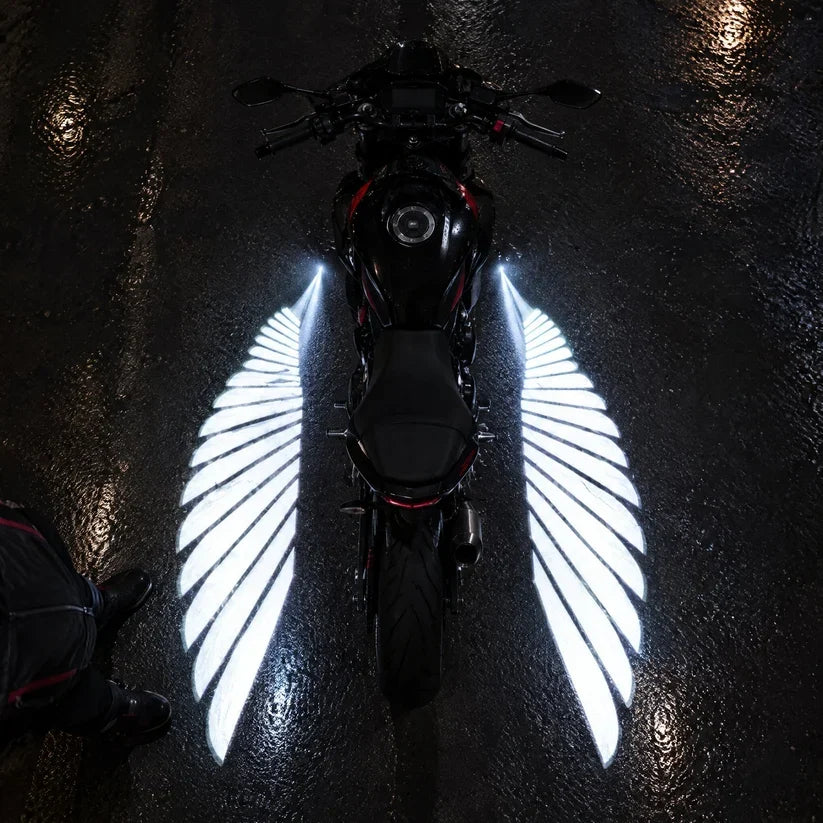 🔥🏍️ IP67 Waterproof & Dustproof Angel Wing Motorcycle LED Projector Lights (1 Pair)