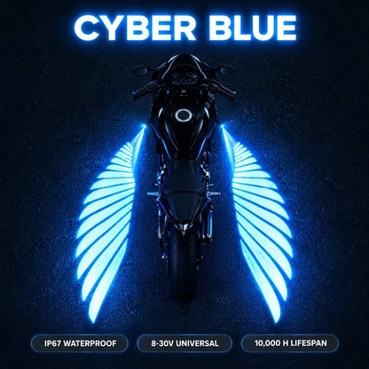 🔥🏍️ IP67 Waterproof & Dustproof Angel Wing Motorcycle LED Projector Lights (1 Pair)