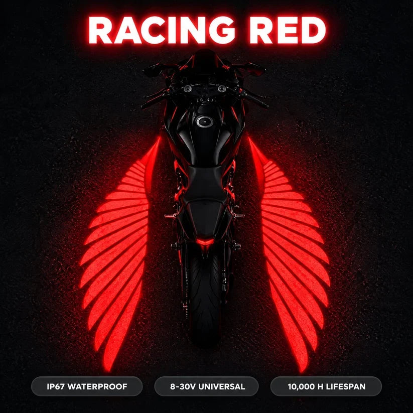 🔥🏍️ IP67 Waterproof & Dustproof Angel Wing Motorcycle LED Projector Lights (1 Pair)