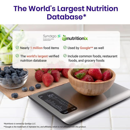 ✨AI Smart Food Scale | 19 Nutrient Facts Auto Scan | Digital Calorie Counter for Meal Prep & Fitness | Compact Stainless Design