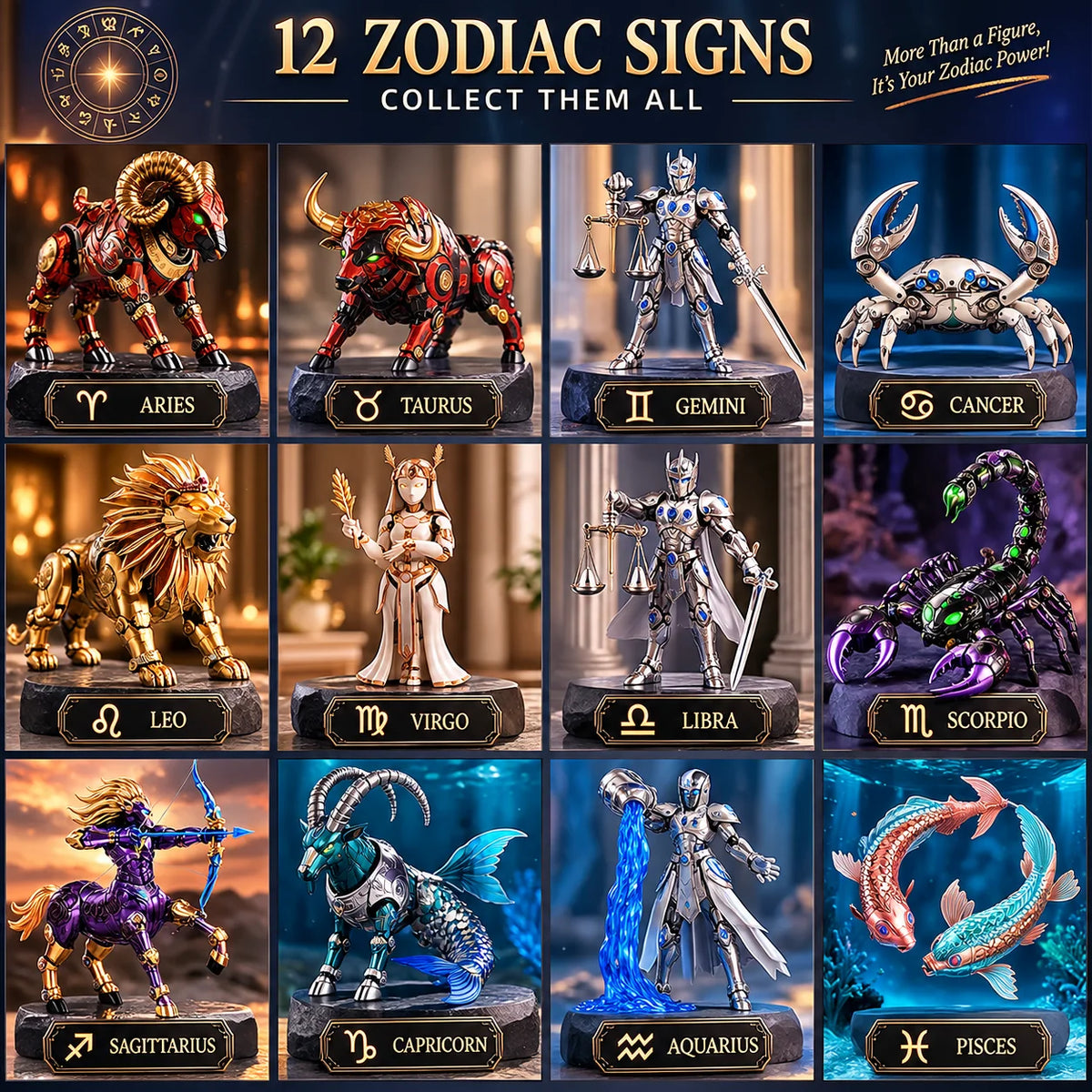 12 Zodiac Mecha – 2-in-1 Transforming Robot Collectibles