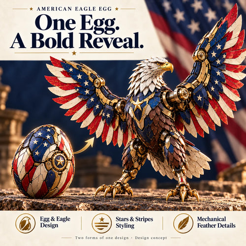 49% OFF –🦅 American Eagle Transforming Egg – Stars & Stripes Mechanical Figure With Bold Wing Details