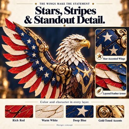 🦅 American Eagle Transforming Egg – Stars & Stripes Mechanical Figure With Bold Wing Details🔥