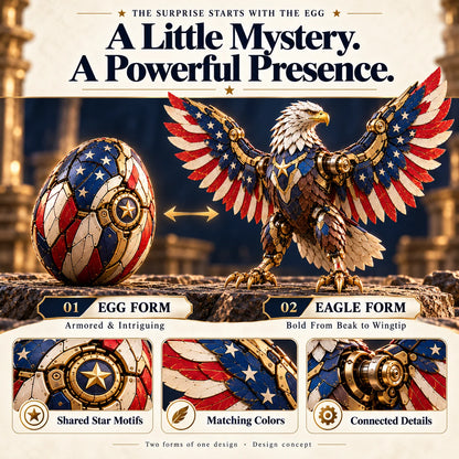 🔥🦅 American Eagle Transforming Egg – Stars & Stripes Mechanical Figure With Bold Wing Details
