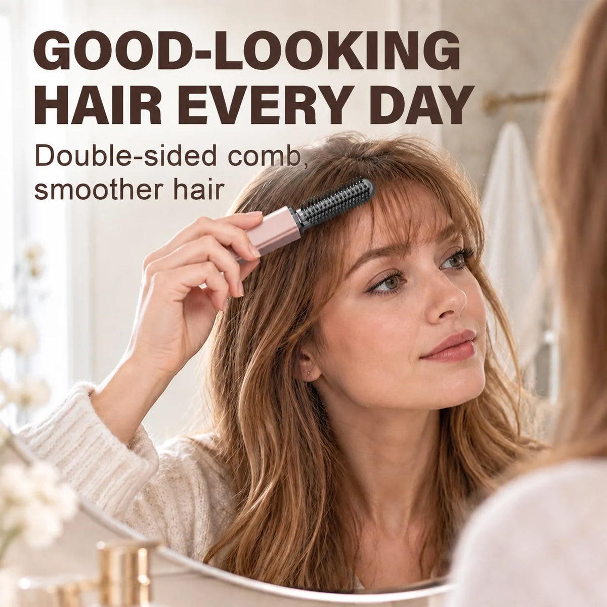 🔥✨ Compact Wireless Hot Comb – Handy Bang Styling Companion!