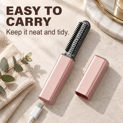 🔥✨ Compact Wireless Hot Comb – Handy Bang Styling Companion!