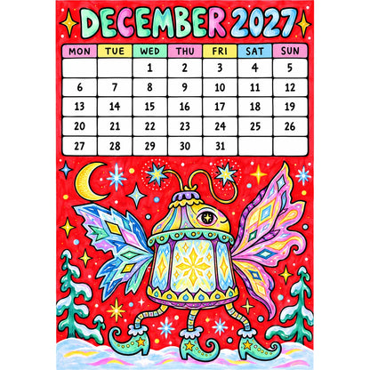 📅🎨2027 Whimsical Art Wall Calendar – 12-Month Fantasy Illustration Calendar