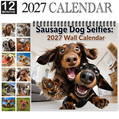 🌭🐶 2027 Sausage Dog Selfies Wall Calendar