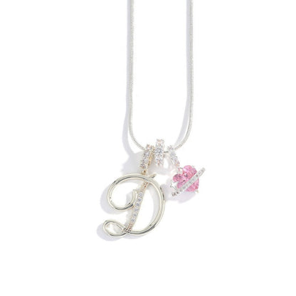 Elegant Initial Heart Charm Necklace