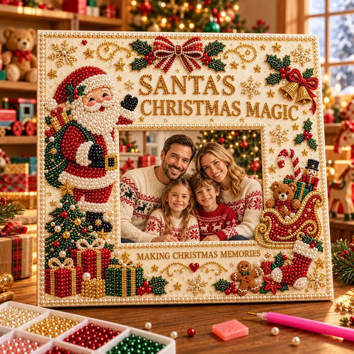🎄❤️ DIY Christmas Pearl Art Photo Frame – Create Memories Together
