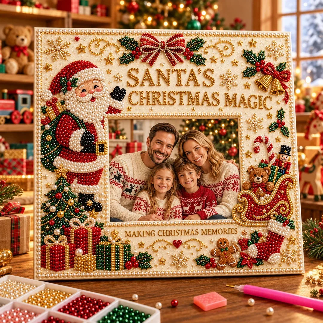 🎄❤️ DIY Christmas Pearl Art Photo Frame – Create Memories Together