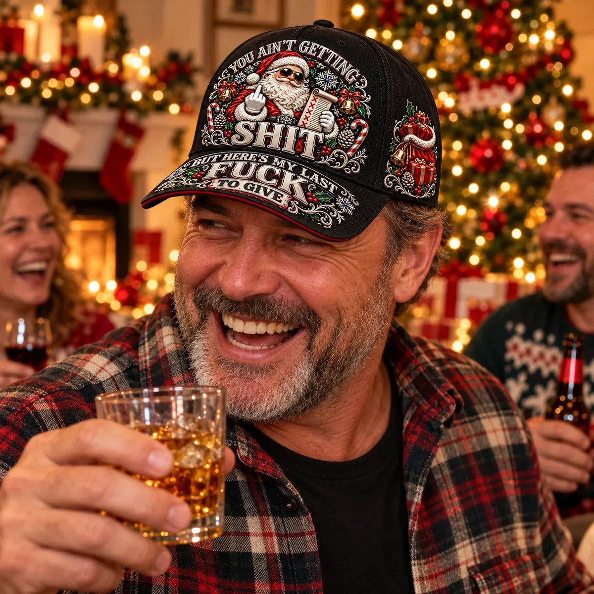 🎄Santa’s Last Gift Adult Humor Christmas Cap — 🎅You Ain’t Getting Shit