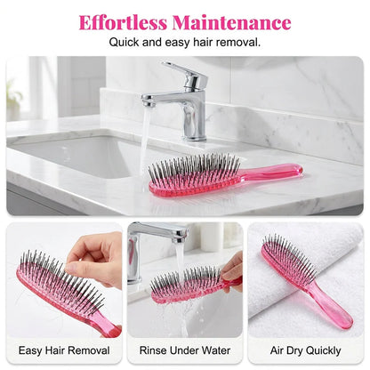🔥（BUY 1 GET 1 FREE）Detangle Knots Instantly! Gentle Portable Scalp Massage Hairbrush