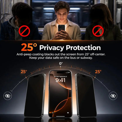 [2-Pack] Privacy & Anti-Scratch Screen Protector, Compatible with iPhone 13-17
